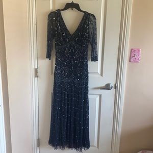 Pizarro Nights sequined gown navy